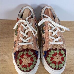 Free People Catch Me if You Can Crochet Boho Sneakers Womens 8.5